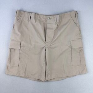Tru Spec Military Cargo Shorts Mens 42 Tan Ripstop Utility Adjustable Waist